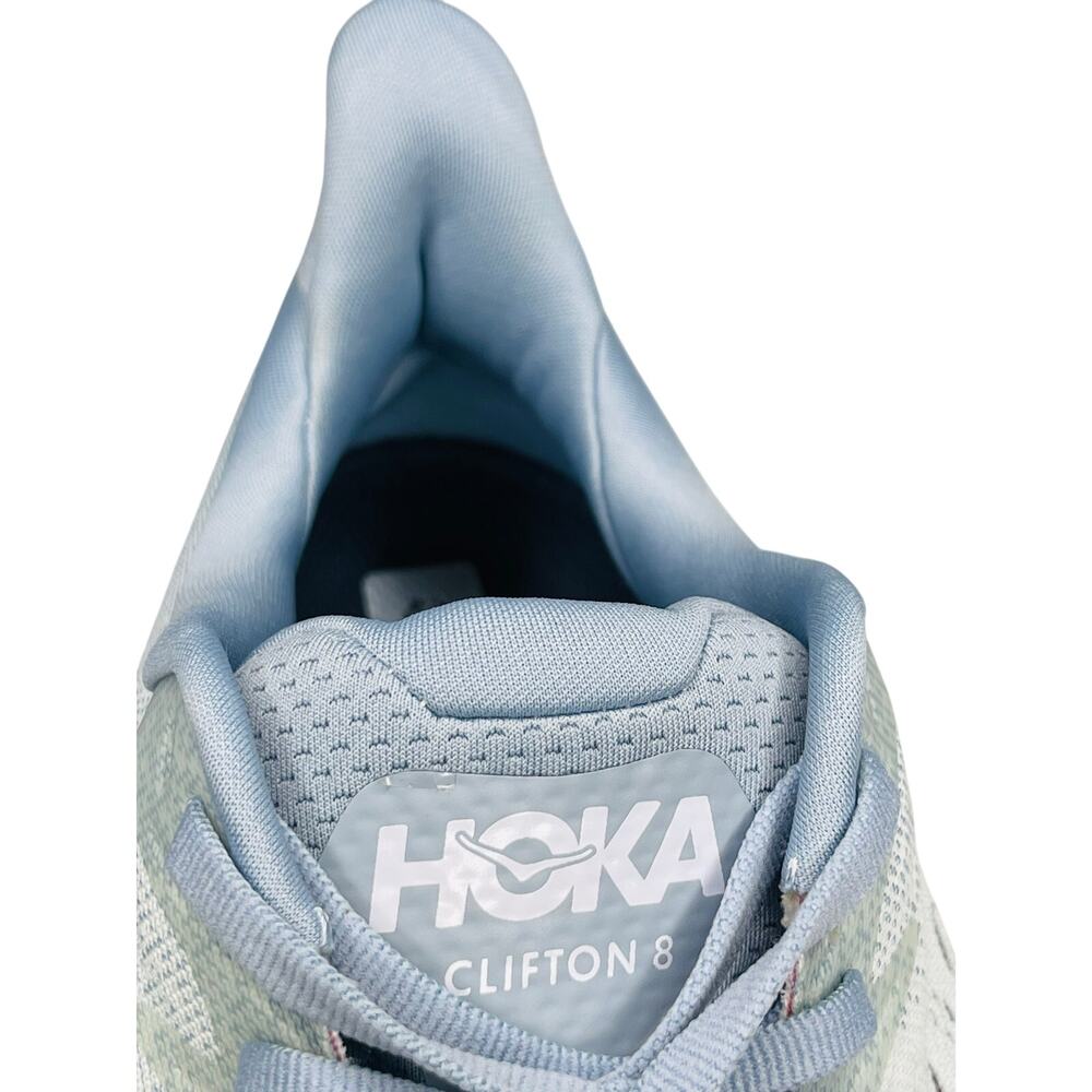 Hoka womens Clifton 8 size 11 D (wide) sneakers running shoes Blue Fog/Plein Air - Picture 10 of 12